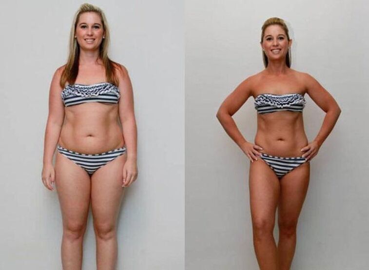 antes e depois de uma dieta favorita